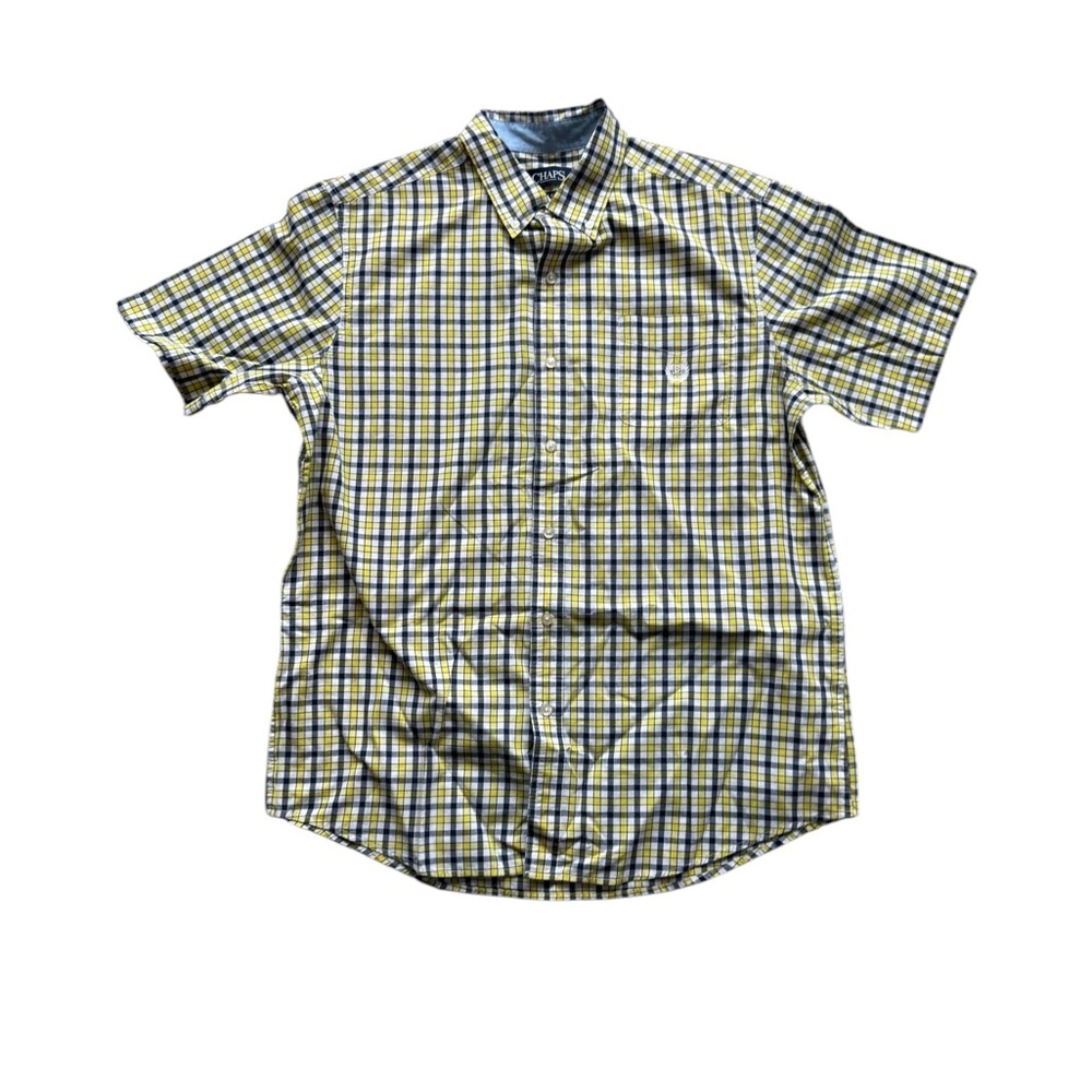 Chaps Yellow Plaid Button-Up Shirt - Picture 2 of 7